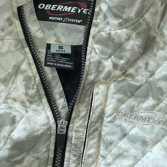 Obermeyer Vest Mens Size Small Camouflage Ski Jacket Zip Front Pockets - Picture 5 of 6